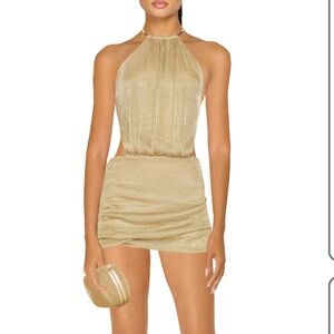 Tiger Mist Gold Mini Dress
